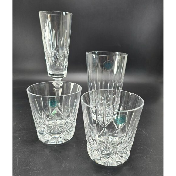 Galway Irish Crystal Assorted Glassware Set Of 4 Champagne High Low Ball DH1372 - Picture 1 of 8